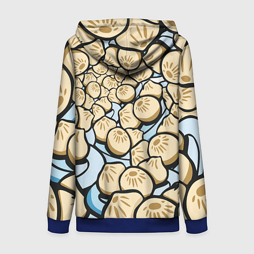 Женская толстовка на молнии Нежная бууза / 3D-Синий – фото 2