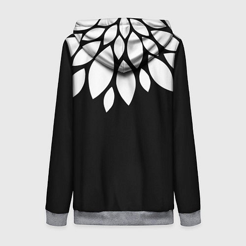 Женская толстовка на молнии Лепестки / 3D-Меланж – фото 2