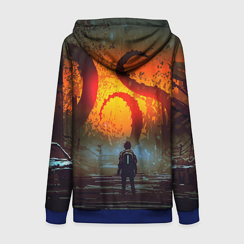Женская толстовка на молнии Metro Exodus / 3D-Синий – фото 2