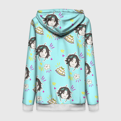 Женская толстовка на молнии Сяо и тофу / 3D-Белый – фото 2