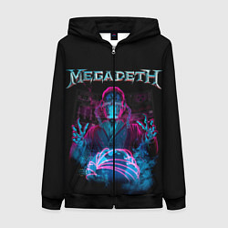 Толстовка на молнии женская MEGADETH, цвет: 3D-черный