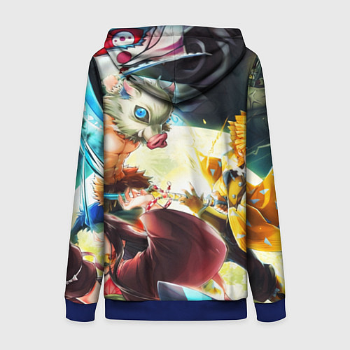 Женская толстовка на молнии КЛИНОК РАССЕКАЮЩИЙ ДЕМОНОВ ПЕРСОНАЖИ / 3D-Синий – фото 2