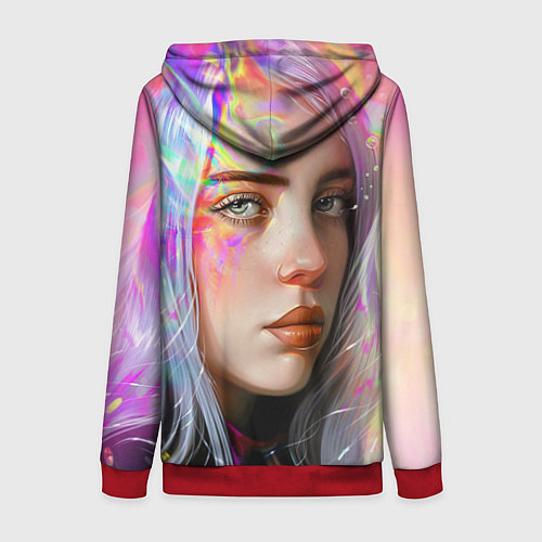 Женская толстовка на молнии Billie Eilish / 3D-Красный – фото 2