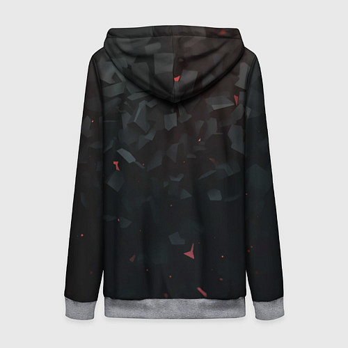 Женская толстовка на молнии Череп мозаикой / 3D-Меланж – фото 2