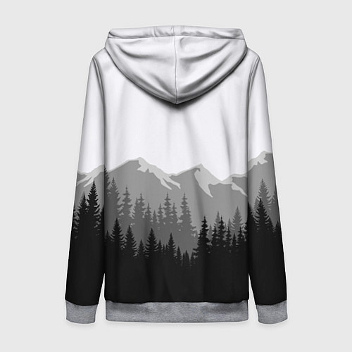 Женская толстовка на молнии SIREN HEAD DARK FOREST / 3D-Меланж – фото 2