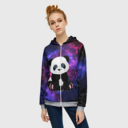 Толстовка на молнии женская Space Panda, цвет: 3D-меланж — фото 2