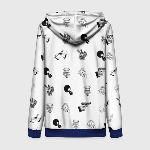 Женская толстовка на молнии Кровосток Паттерн Z / 3D-Синий – фото 2