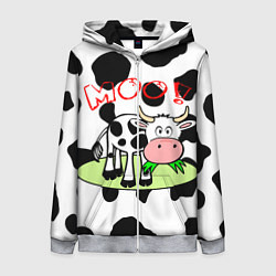 Толстовка на молнии женская Moo!, цвет: 3D-меланж