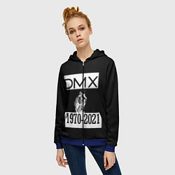Толстовка на молнии женская DMX 1970-2021, цвет: 3D-синий — фото 2