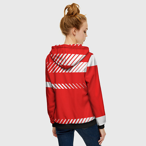 Женская толстовка на молнии PORSCHE ПОРШЕ RED STYLE / 3D-Черный – фото 4