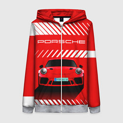 Женская толстовка на молнии PORSCHE ПОРШЕ RED STYLE