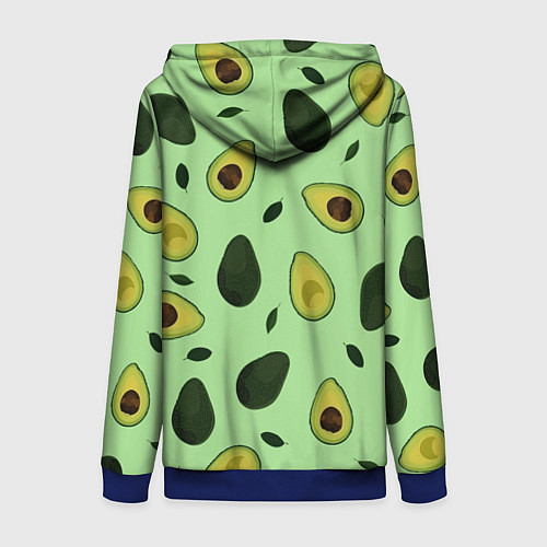 Женская толстовка на молнии Авокадо / 3D-Синий – фото 2