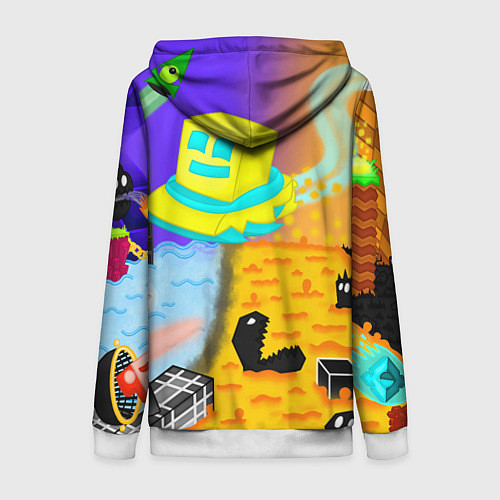 Женская толстовка на молнии Geometry Dash: RobTop Z / 3D-Белый – фото 2