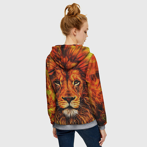 Женская толстовка на молнии LION / 3D-Меланж – фото 4