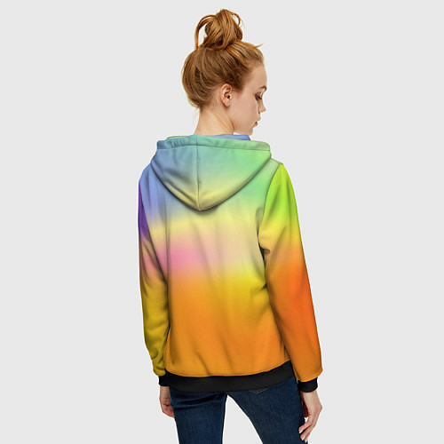 Женская толстовка на молнии Веселая обезьяна в очках / 3D-Черный – фото 4