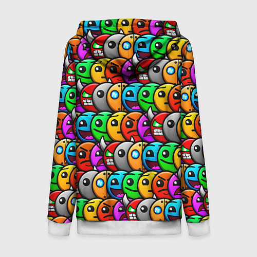 Женская толстовка на молнии Geometry Dash: Pattern Z / 3D-Белый – фото 2