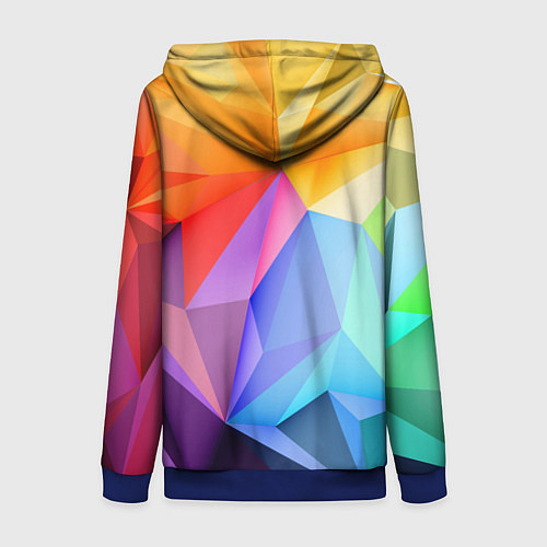 Женская толстовка на молнии Радужная геометрия / 3D-Синий – фото 2