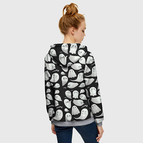 Женская толстовка на молнии Boo Привидения / 3D-Меланж – фото 4