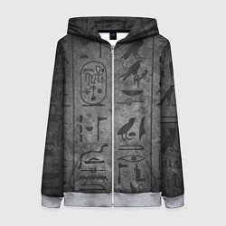 Женская толстовка на молнии Египетские Иероглифы 3D