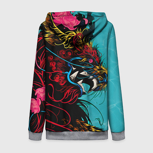 Женская толстовка на молнии Дракон Dragon / 3D-Меланж – фото 2