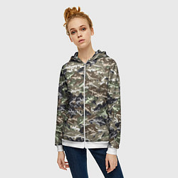 Толстовка на молнии женская Камуфляж для рыбака, цвет: 3D-белый — фото 2