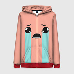 Толстовка на молнии женская Crying Isaac, цвет: 3D-красный