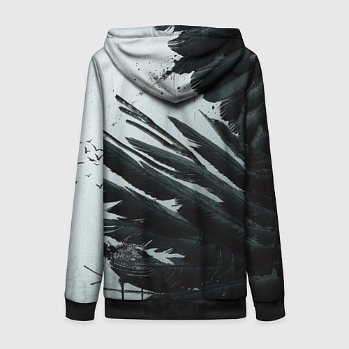 Женская толстовка на молнии Resident Evil Village крылья / 3D-Черный – фото 2