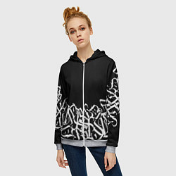 Толстовка на молнии женская КАЛЛИГРАФИЯ CALLIGRAPHY, цвет: 3D-меланж — фото 2