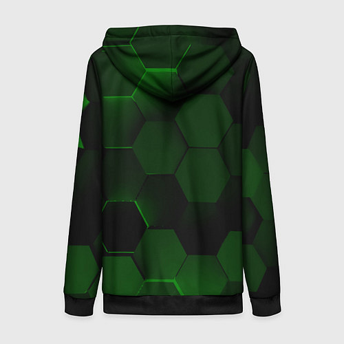 Женская толстовка на молнии T-rex Jurassic Динозавр / 3D-Черный – фото 2