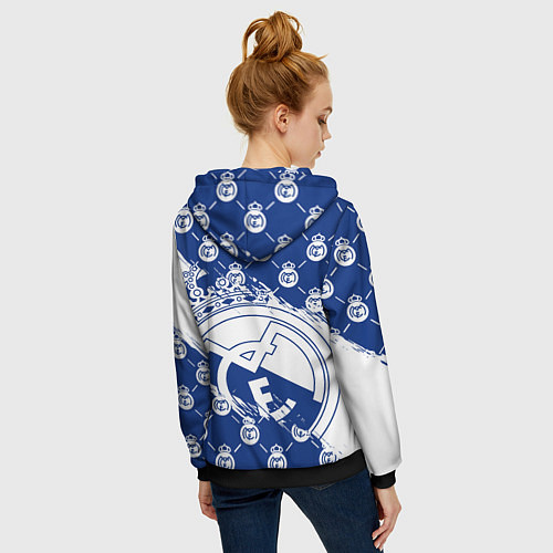 Женская толстовка на молнии REAL MADRID РЕАЛ МАДРИД / 3D-Черный – фото 4