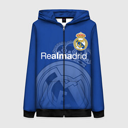 Толстовка на молнии женская REAL MADRID РЕАЛ МАДРИД, цвет: 3D-черный