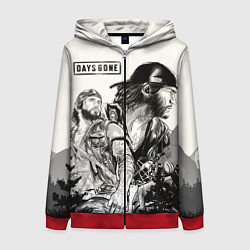 Толстовка на молнии женская Days Gone, цвет: 3D-красный