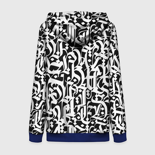 Женская толстовка на молнии КАЛЛИГРАФИЯ CALLIGRAPHY / 3D-Синий – фото 2