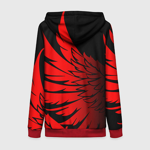 Женская толстовка на молнии YAMAHA ЯМАХА МОТОСПОРТ / 3D-Красный – фото 2