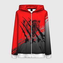 Толстовка на молнии женская Славянские символы, цвет: 3D-белый