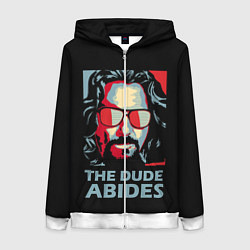 Толстовка на молнии женская The Dude Abides Лебовски, цвет: 3D-белый