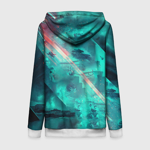 Женская толстовка на молнии Баттлфилд 2042 / 3D-Белый – фото 2