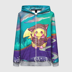 Толстовка на молнии женская Покемон в костюме, цвет: 3D-меланж