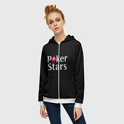Толстовка на молнии женская Poker Stars, цвет: 3D-белый — фото 2
