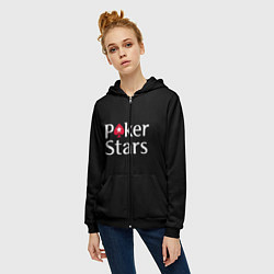 Толстовка на молнии женская Poker Stars, цвет: 3D-черный — фото 2