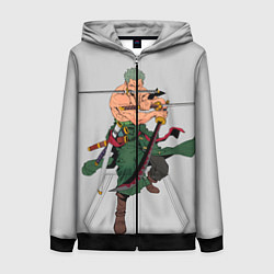 Толстовка на молнии женская Арт Ророноа Зоро, One Piece, цвет: 3D-черный