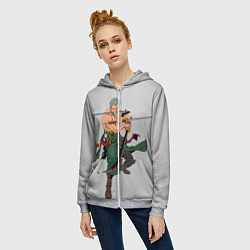 Толстовка на молнии женская Арт Ророноа Зоро, One Piece, цвет: 3D-меланж — фото 2