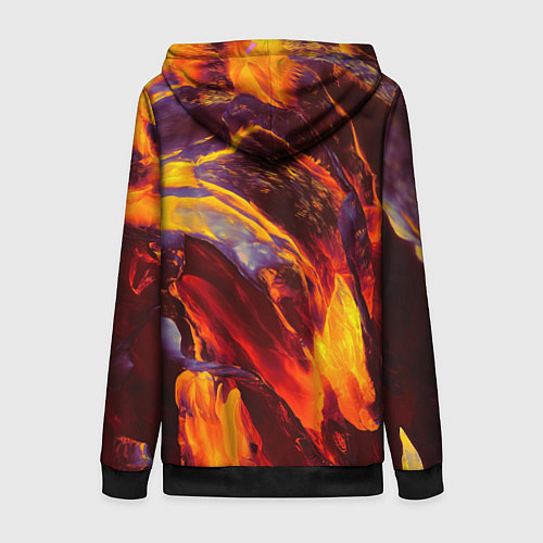Женская толстовка на молнии ОГНЕННЫЙ ГРАНЖ FIRE GRUNGE Z / 3D-Черный – фото 2