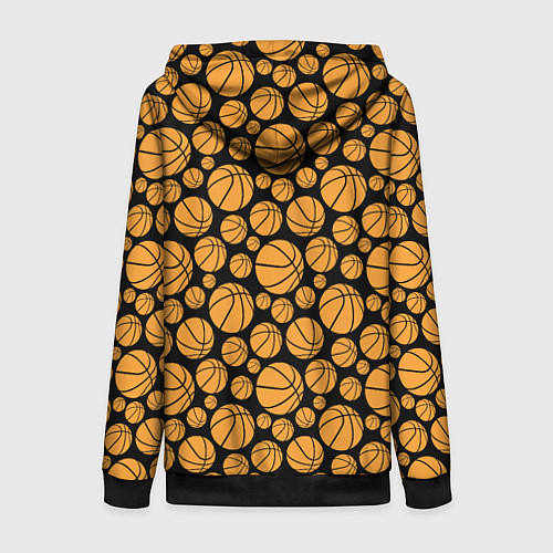 Женская толстовка на молнии Баскетбольные Мячи / 3D-Черный – фото 2