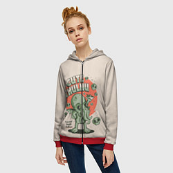 Толстовка на молнии женская Милый Ктулху, цвет: 3D-красный — фото 2
