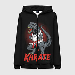 Толстовка на молнии женская KARATE T-REX, цвет: 3D-черный