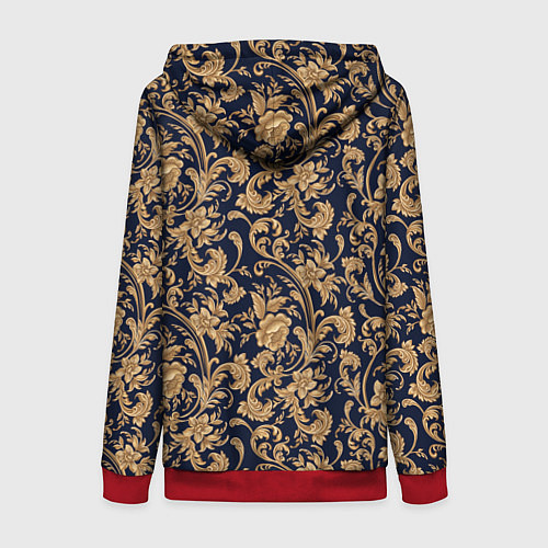 Женская толстовка на молнии Versace классические узоры / 3D-Красный – фото 2
