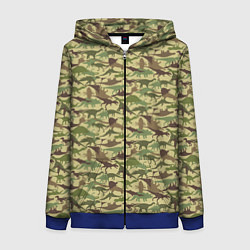 Женская толстовка на молнии Динозавры камуфляж