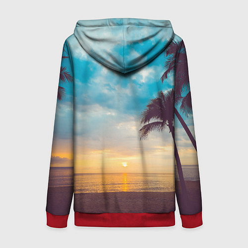 Женская толстовка на молнии Пейзаж / 3D-Красный – фото 2