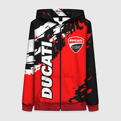 Толстовка на молнии женская DUCATI ДУКАТИ ГРАНЖ, цвет: 3D-красный